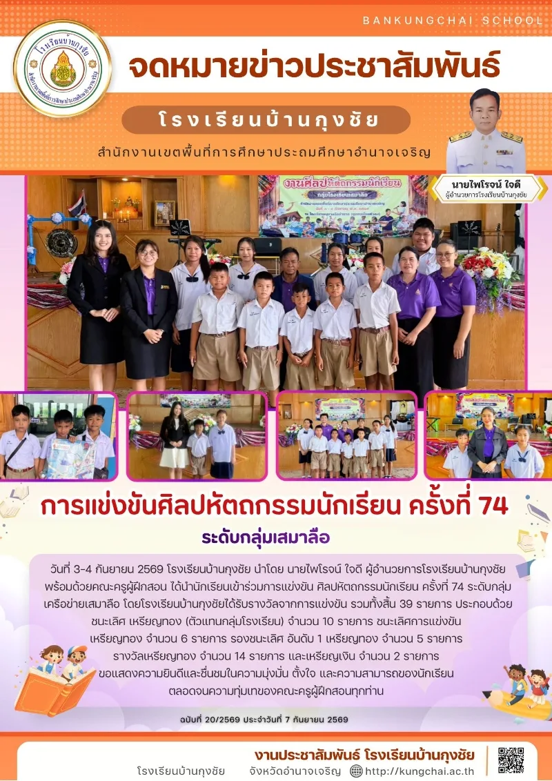 การแข่งขันศิลปหัตถกรรมนักเรียน ครั้งที่ 74 ระดับกลุ่มเสมาลือ